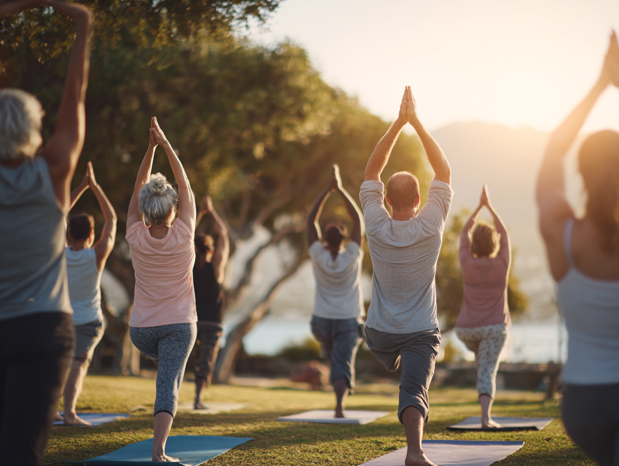 Групова йога сесия на открито